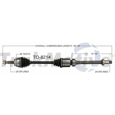 Surtrack Axle Cv Axle Shaft, To-8214 TO-8214